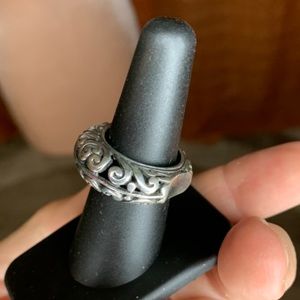 silver filigree comfort ring 925 size 7